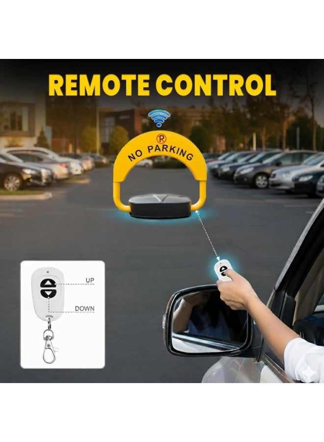 حاجز موقف سيارات مقاوم للماء IP67 قابل للطي تلقائيًا مع جهازي تحكم عن بُعد ومفتاح لمسافة 50 مترًا. قفل موقف سيارات خاص، حاجز قفل موقف السيارات بتحكم عن بُعد يعمل بالكهرباء ويُشحن بواسطة كابل طاقة ولوحة شمسية - Image 3